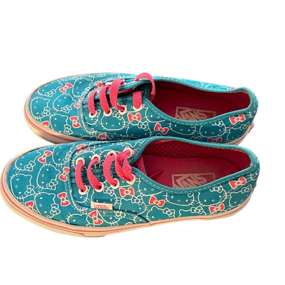 HELLO KITTY x VANS sneakers women’s 6.5 pink blue - Picture 3 of 7